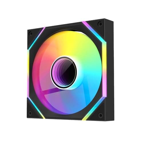 DARKROCK F140 140mm Infinity Mirror Design Case Fan with PWM Control and ARGB LED Light Effect, HDB Hydraulic Bearings for Low Noise Operation - Black