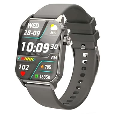 TRAUSI 1.8" HD Touchscreen Smartwatch with Bluetooth Call, 100 Modes and Sleep Notifications, Waterproof Watch for iPhone Black Bbeiyongde