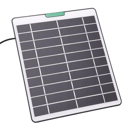 Zopsc Security Doorbell Solar Panel with 5W Monocrystalline Silicon Sustainable Power Supply (Black)