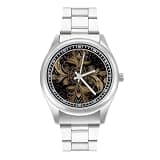 NTVOWPZO Three-Hand Analog Stainless Steel Watches for Men Easy Reader