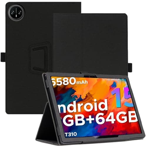 AIJAKO Tablet Case for DOOGEE Tab A9 / DOOGEE Tab A9 Pro 10 inch Tablet, Premium PU Leather Folio Folding Stand Protective Case Cover with Hand Strap Magnet