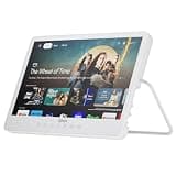 SYLVOX 15.6'' Portable Smart TV 12 Volt Television, 10000mAH Battery Powered IP66 Waterproof Dual Speakers Wireless WiFi 300nits Small Outdoor TVs, for RV Camping Pool Bathroom Kitchen Bedroom