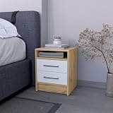 Nightstand Organizer with Two Drawers and Concealed Shelf, Night Stand,A2