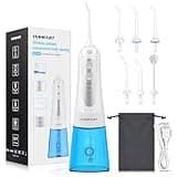 Cordless Water Dental Flosser Teeth Cleaner, INSMART Professional 300ML Tank DIY Mode USB Rechargeable Dental Oral Irrigator for Home and Travel, IPX7 Waterproof 4 Modes Irrigate for Oral Care