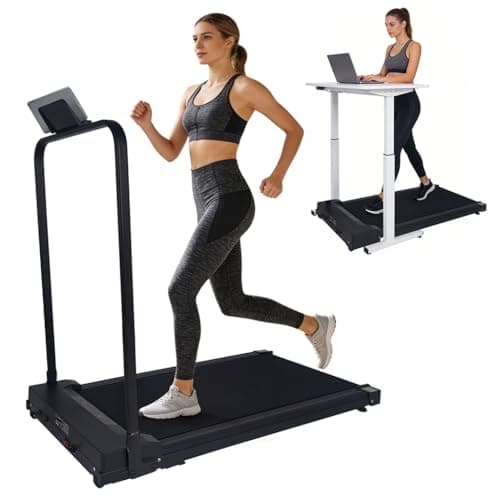 HOYOC Walking Pad Incline Treadmill, Compact Portable Treadmill with Handle Bar and Adjustable Incline, 0.6-3.8 MPH Remote Speed Control for Home and Office, Remote Control & LED Display