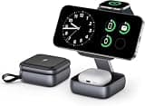 3-in-1 Foldable Wireless Charging Station - Magnetic Fast Charger Dock for 17/16/15/14/13, Ultra/10/9, AirPods Pro - Multi-Device Travel Stand