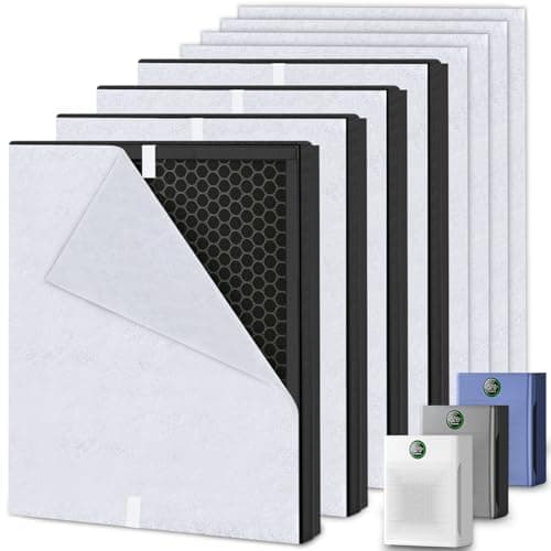 Mllecary PR1 Replacement Filter, Compatible with Mooka Mode PR1 Air Purifier, 2200 Sq.Ft. Capacity, 4 HEPA Filters and 8 Activated Carbon Pre-Filters