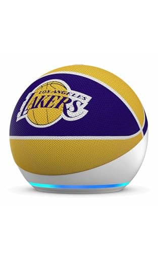 Amazon Echo Dot (newest model) | Officially Licensed NBA Limited-Edition | Los Angeles Lakers