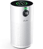 FreAire Air Purifiers for Home Large Room Covers up to 1800Ft², VisionAir 20dB Sleep Mode for Bedroom, with Real-Time AQI & PM2.5 Display,360°Intake&Outlet Air Cleaner Pet-Friendly HEPA,HAP606,White