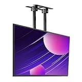Ceiling TV Mount - Electric TV Lift, Fits 60-100 Inch Low Profile TVs, Adjustable Height Double Pole Single Screen TV Mount