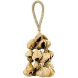 Fruit Shell Hand Rattle, Seed Shaker Instrument, Handmade Percussion Accessories with Grass Rope Handle, Crisp Sound Musical Accompaniment for Sound Covering, Yoga, Meditation