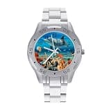 NTVOWPZO Three-Hand Analog Stainless Steel Watches for Men Easy Reader
