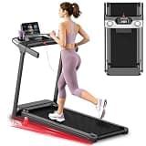 ShineMaos Treadmill with Incline Foldable Treadmills for Home，12% Incline Walking Pad Treadmill with Handle Bar and LED Display，3-in-1 Portable Treadmills, 3.0HP Quiet Brushless