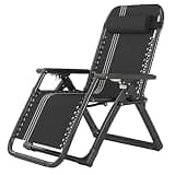 Adjustable Zero Gravity Lounge Chair Outdoor Folding Recliner with Headrest & Cup Holder Perfect for Poolside Garden & Porch - 70x91x67CM Color A