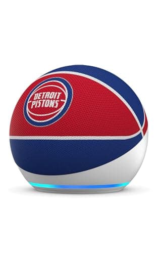 Amazon Echo Dot (newest model) | Officially Licensed NBA Limited-Edition | Detroit Pistons