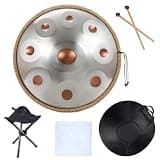 Handpan 432Hz 9 Notes D Minor 22 Inch Pantam Drum, 440Hz Steel Drum Musical Instruments Steel Handpan Drum Instrument (12 Notes 440hz)