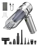 VNOST Car Vacuum,3 Suction Modes,Portable Mini Cordless Cleaner with 50000pa Suction Power,Type-C Charge,Handheld Vacuum for Home,Car,Birthday Gifts for Men Dad Husband (Silver)
