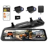WOLFBOX G900 Tripro Bumper Version 3 Channel 4K Mirror Dash Cam, 8MP STARVIS 2 IMX678 Night Vision, 4K+2.5K+1080P Front and Rear Bumper Dash Cam, 5.8GHz WiFi, Voice Control, Includes 256GB Card & GPS