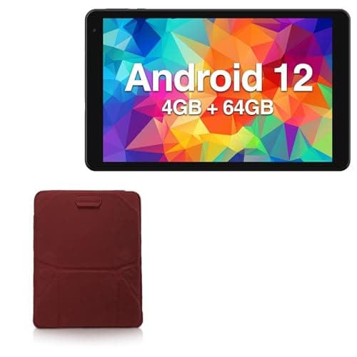 BoxWave Case Compatible with Fusion5 F202 Tablet (10.1 in) - Velvet Pouch Stand, Velour Slip Sleeve Built-in Foldable Kickstand - Burgundy