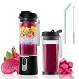 Cordless Portable Personal Size Blender - Mini Blender Make Smoothies, Type-C Rechargeable & 20oz Large Capacity BPA-Free Juice Cup, Freshly Squeezed in Outside/Office/Gym/Travel