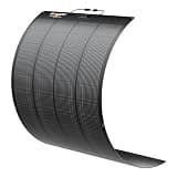 BougeRV Arch Pro 200 Watts Anti-Shading N-Type Fiberglass Flexible Solar Panel, Portable 24 Volts 16BB Mono Cell 25% High-Efficiency, Compact for RV Camping Home Boat Marine Curve Surface Black