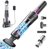 XenonLab Handheld Vacuum Cordless 25000Pa Car Vacuum 3-in-1 Handheld Vacuum, Includes Smart Display and Charging Base Hand Vac Cordless Rechargeable One-Touch Empty for Home/Pet/Car (Violet)