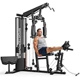 Sportsroyals Home Gym, Multifunctional Workout Station with Leg Press, 150LBS Weight Stack Full Body Workout Equipment for Home Exercise Fitness Strength Training (Black)
