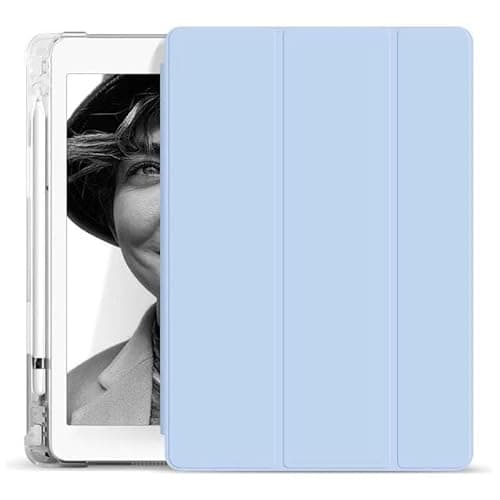 Case for Oppo Pad Air 10.36 2022 with Pencil Holder Smart Cover Protective Shockproof with Clear TPU Back Shell(Light Blue)