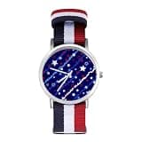 ZMYAPQO Red White Blue Stars and Stripes American Flag Watches for Men