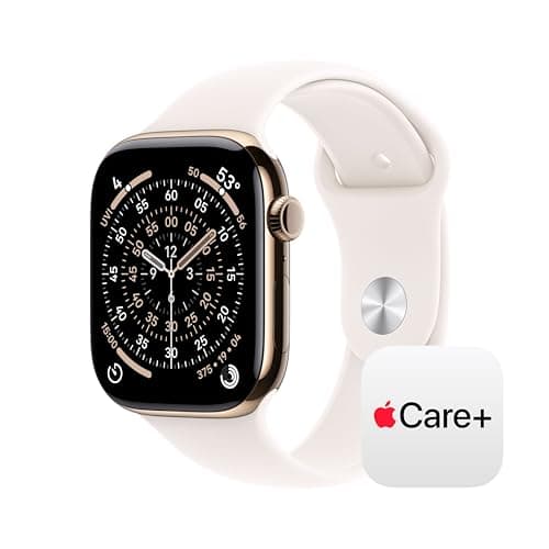 Apple Watch Series 11 [GPS + Cellular 46mm] Smartwatch with Gold Titanium Case with Light Blush Sport Band - M/L. Sleep Score, Fitness Tracker, Health Monitoring with AppleCare+ (2 Years)