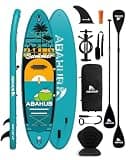 Abahub Inflatable SUP, Wide 10'6" x 31"/34" iSUP,Dark Green Standup Paddleboard with Adjustable SUP Kayak Paddle, for Yoga, Paddle Board, Kayaking, Surf, Canoe, Fishing