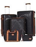 CONCEPTEN Luggage Sets 5 Piece,Lightweight,Impact-Resistant,Wear-Resistant Suitcases with Wheels, Hardshell Suitcase Set with Spinner Wheels, PP Carry on Luggage Set with TSA Lock, Travel Luggage