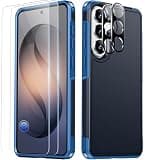 SPIDERCASE Designed for Samsung Galaxy S26 Case, [10 FT Military Grade Drop Protection], 2 Pack [Tempered Glass Screen Protector+Camera Lens Protector] Heavy Duty Shockproof Case,Dark Blue