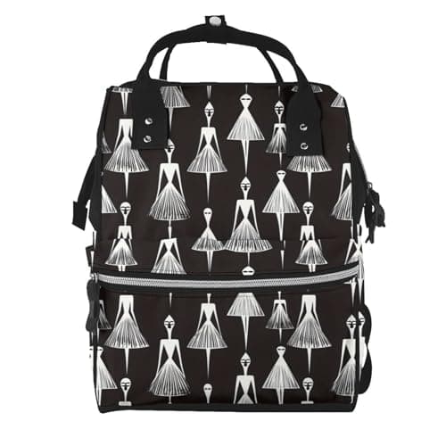 TZTTZT Abstract Dress Lady Print Diaper Bag Backpack, Toddler Baby Girl Boy Diaper Bag for Mom Dad, Mommy Bags Travel Baby Bags for Women Men