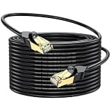 Cat 6 Ethernet Cable 50 ft, High Speed 10Gbps 550MHz Network Cable, Outdoor & Indoor Weatherproof LAN Patch Cable, 26 AWG Core RJ45 Gold-Plated Cord, Compatible with Router, Modem, PC, Gaming Console
