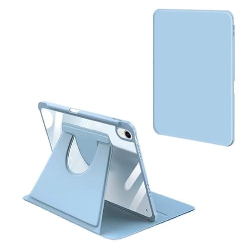 Compatible with Samsung Galaxy Tab S10 Ultra/S9 Ultra/S8 Ultra Case 14.6 Inch,360 Degree Rotation Protective Stand Cover Clear Back Shockproof Case Slim Hard Back Shell Cover(Sky Blue)