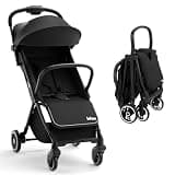 INFANS Ultra-Compact Fold Airplane Ready Travel Stroller, One-Hand Gravity Fold Near Flat Recline Seat, Foldable Toddler Stroller for Infant 6-36 Month