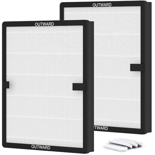 FCFMY 2 Packs E-200 Replacement Filter Compatible with LUNINO E-200 Air Cleaner Purifier for Home Large Room up to 1740sq.ft with Extra 4 pcs Aroma Pads
