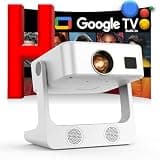 Outdoor-Projector-4K [Built-in Google TV/180°Rotatable Stand/Voice Control/E-Focus],Sovboi Smart-Movie-Projector with WiFi6 and Bluetooth, 2500 Brightness Portable-Proyector for 10,000+ Streaming Apps