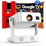 Outdoor-Projector-4K [Built-in Google TV/180°Rotatable Stand/Voice Control/E-Focus],Sovboi Smart-Movie-Projector with WiFi6 and Bluetooth, 2500 Brightness Portable-Proyector for 10,000+ Streaming Apps