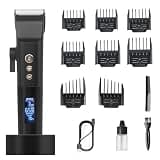 DAXXIN Hair Clippers, Hair Clipper Rechargeable Titanium Ceramic Blade Electric Pusher LCD Digital Hairdresser Suit for Men with Charging Stand