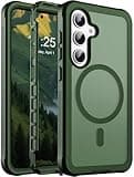 jaroco Magnetic for Samsung Galaxy S25 Case case, [Compatible with MagSafe][Military Grade Drop Protection][Heavy Duty Protection][Non-Slip][Shockproof] 2-Layer Bumper Phone Case 6.2"-Army Green