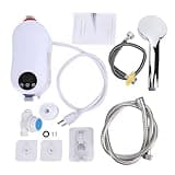Geevorks Mini Tankless Water Heater, Electric Water Heater with LED Touch Screen 30-55C, IPX4, no drill installation for shower