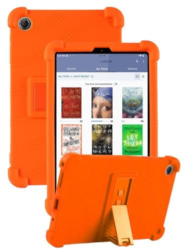 Case for Nook Reading Tablet 8.7 Inch (2026 Release), FJIASTB Soft Silicone Kids Friendly Protective Cover with Adjustable Stand, Drop-Proof (Orange)