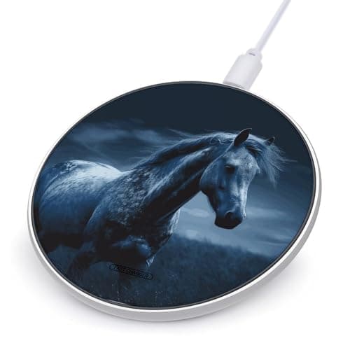 Blue Horse Wireless Charger Portable Fast Charging Pad Lightweight Wireless Charging Pad 10W Slim Charging Station for Phone Charger Mat for Travel Home Office Desk