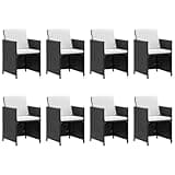 KGHFDVB 13 Piece Rattan Patio Dining Set with Cushions, Black, Includes 1 Table, 8 Chairs, 4 Stools, and 20 Cushions
