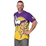 FOCO Minnesota Vikings NFL Mens Cropped Big Logo Colorblock Rash Guard - XXL
