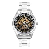 NTVOWPZO Three-Hand Analog Stainless Steel Watches for Men Easy Reader