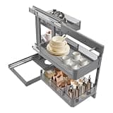 Athzuunn Blind Corner Cabinet Pull Out 2 Tier, Kitchen Cabinet Organizer, Left & Right Open Compatible, Blind Corner Kitchen or Bathroom Cabinets, Height Adjustable