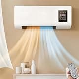 Wall Mounted Air Conditioner 2000w, Thermo Fan Heater & Portable Ac Unit - Cooling and Heating with Remote Control, Smart Timer for Home Office Bedroom